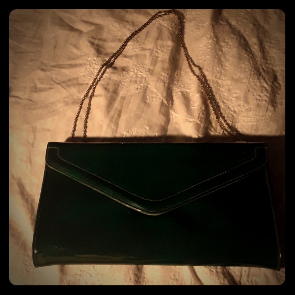 Vintage Morris Moskowitz emerald green clutch
